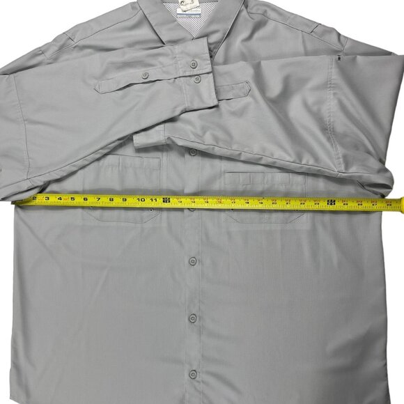 Columbia Men's PFG Button Front Ventilated Gray Long Sleeve Shirt Size XXL - Picture 5 of 16